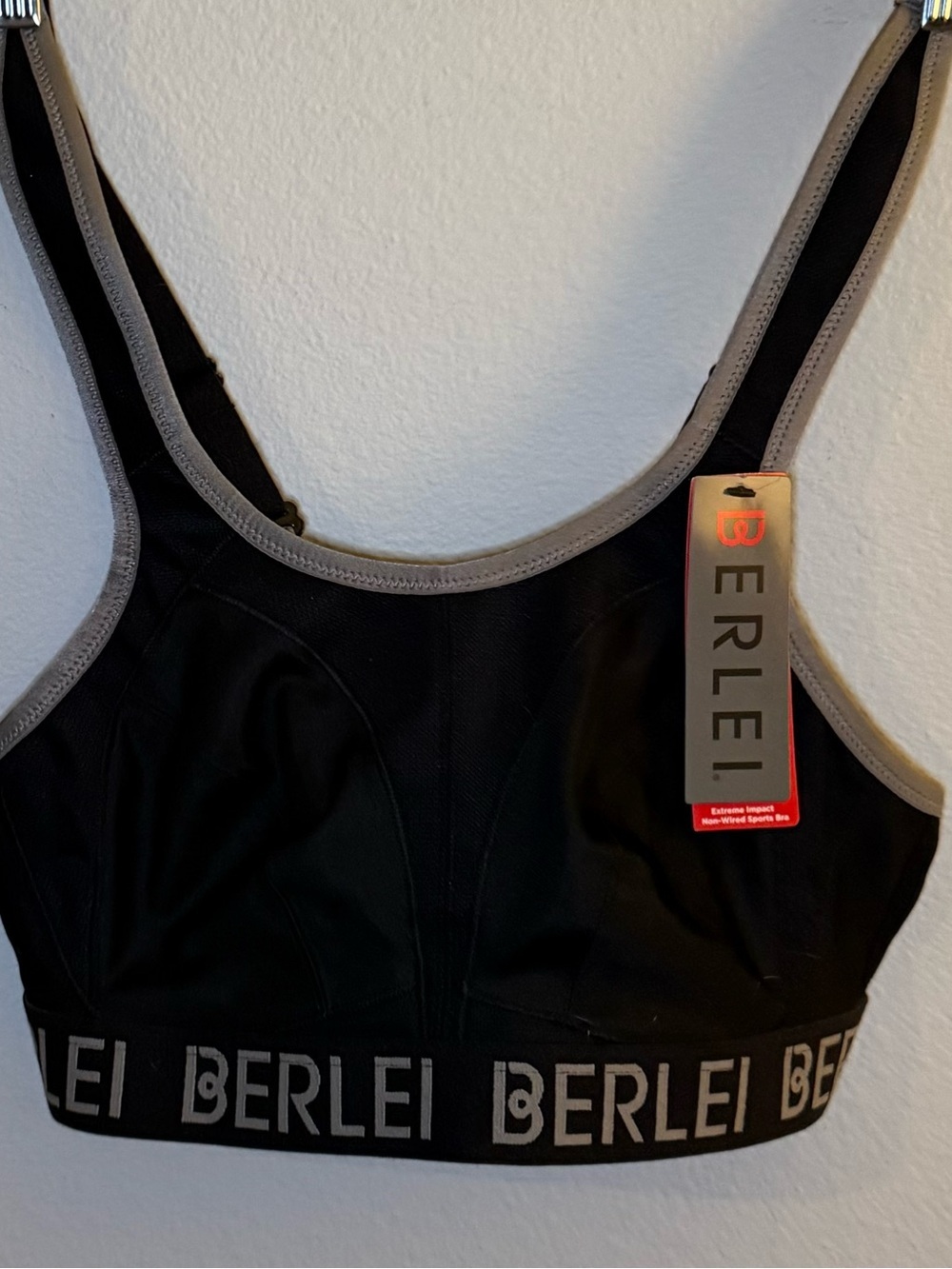 Berlei Black Sports Bra with Gray Trim